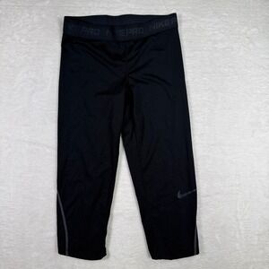 Nike‎ Pro Tight Capri Leggings Black Dri-FIT Womens Small S Athletic Workout